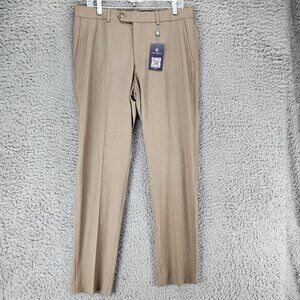 Construct Pants Mens 33x32 Tan Stretch Mid Rise Dress *NWT*